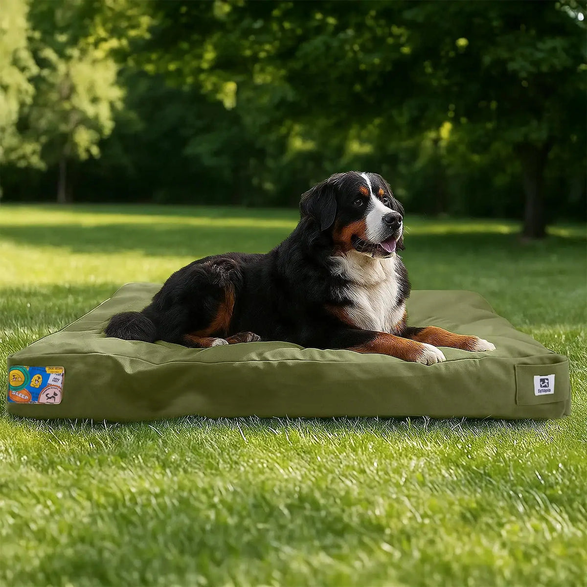 Durable Canvas Outdoor Dog Bed With Waterproof Removable Cover