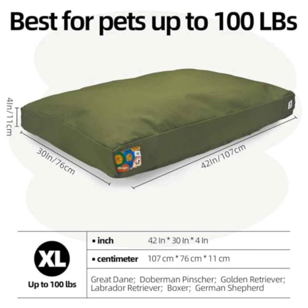 Durable Canvas Outdoor Dog Bed With Waterproof Removable Cover