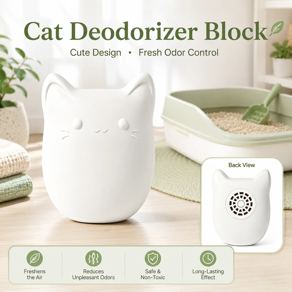 Cat Litter Box Deodorizer Tablets For Pet Safe Odor Elimination
