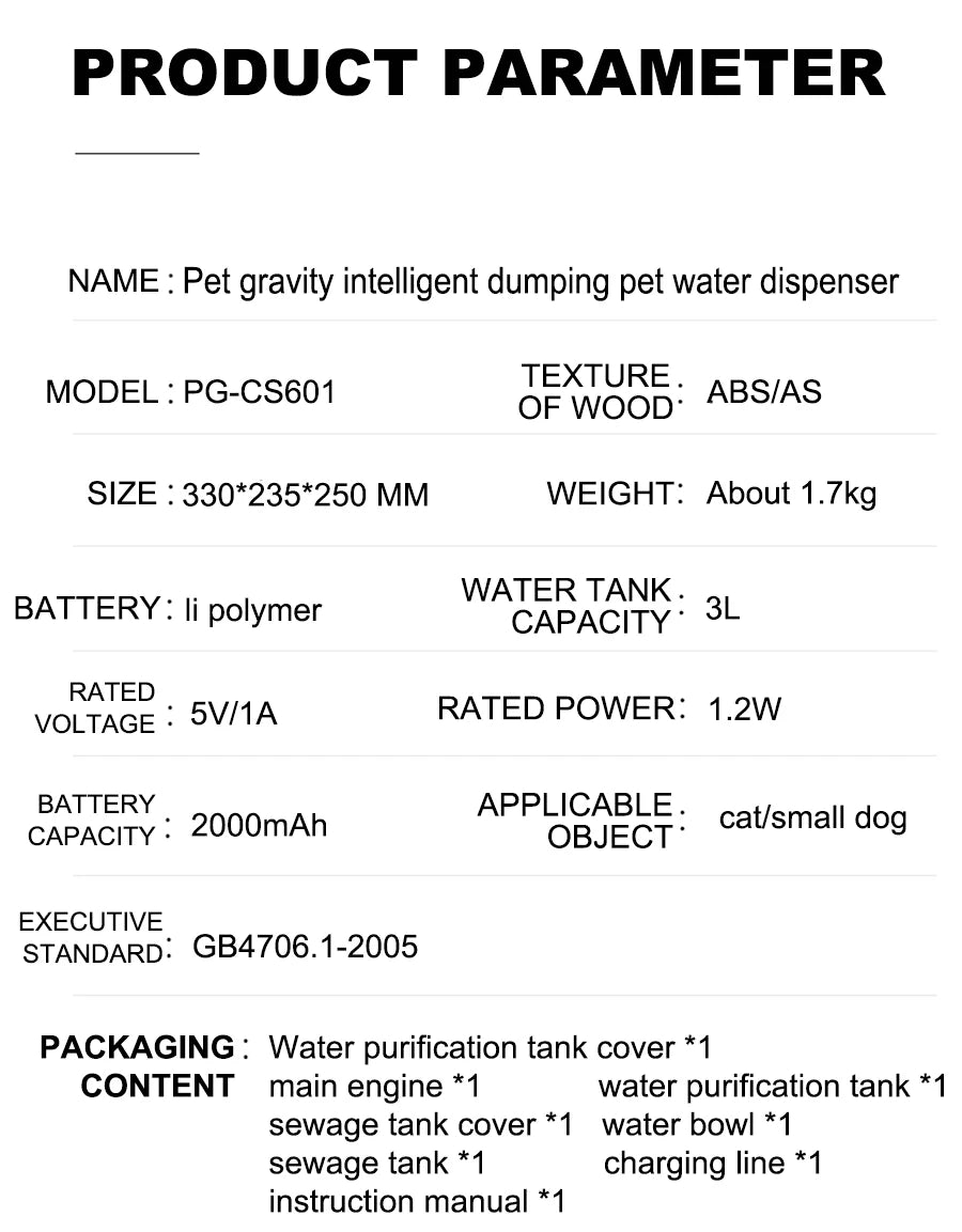 Automatic Wireless Stainless Steel Pet Water Dispensing Bowl