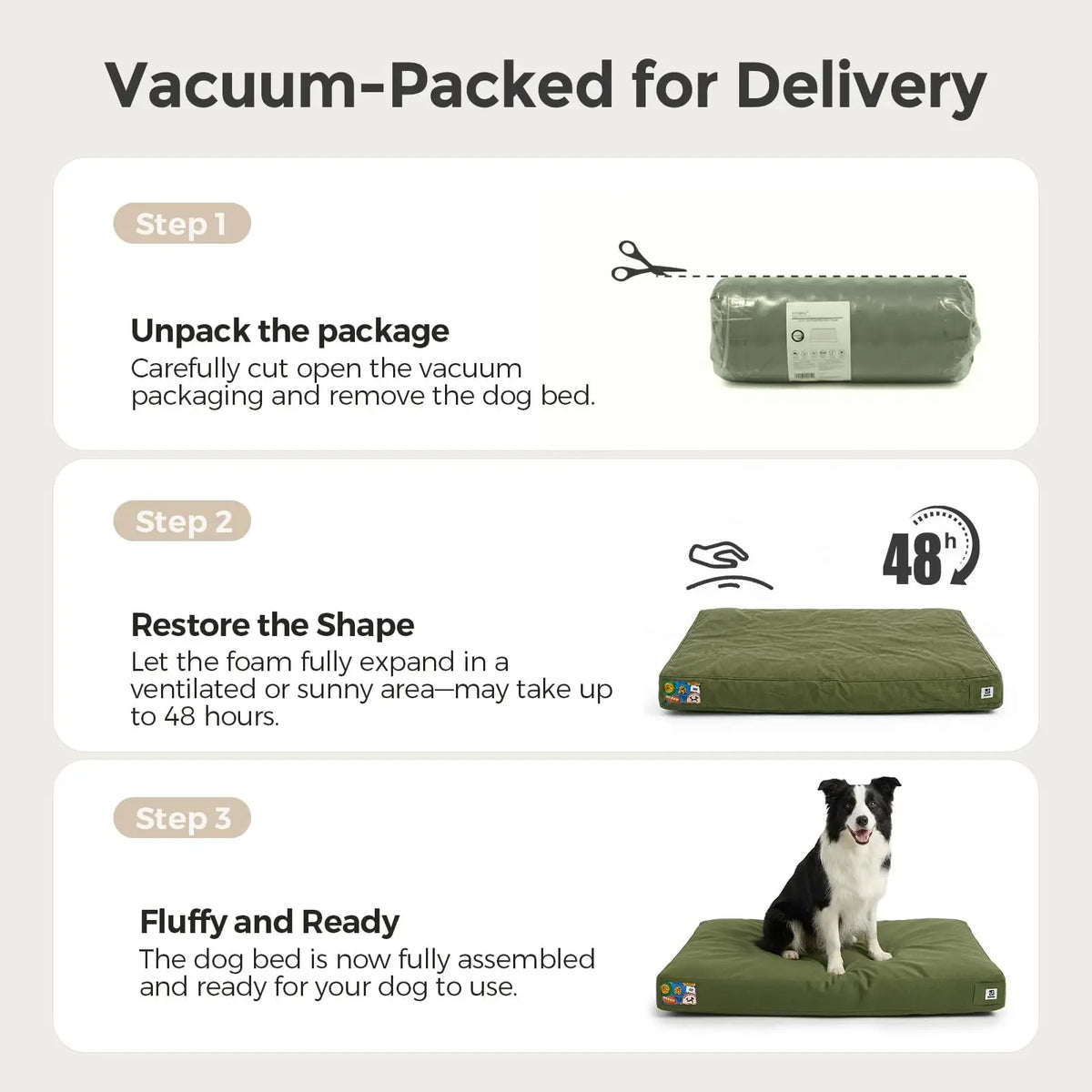 Durable Canvas Outdoor Dog Bed With Waterproof Removable Cover