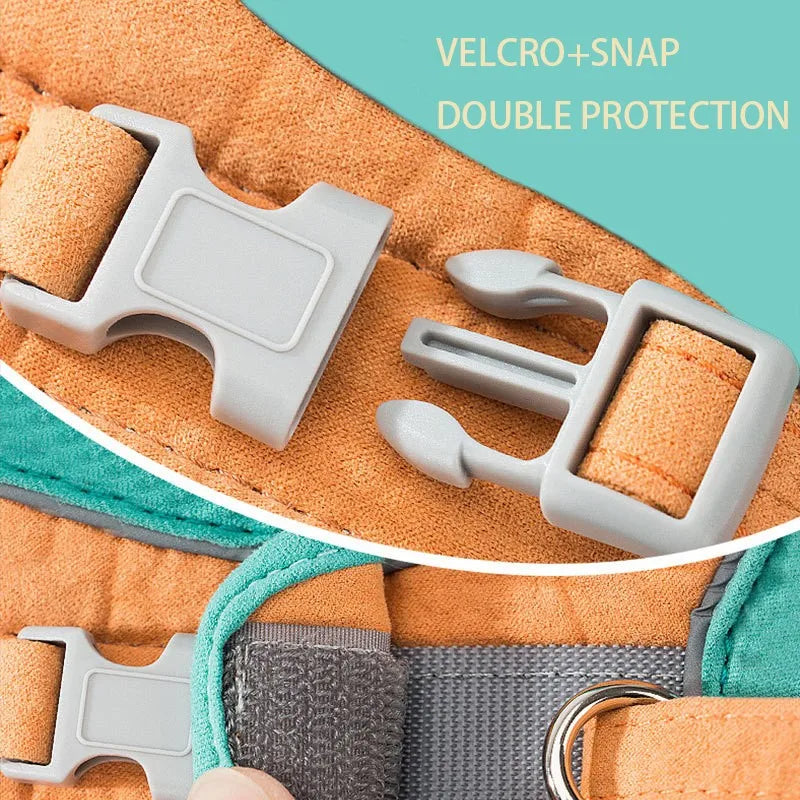 Reflective Nylon Vest Harness For Secure Night Pet Walking