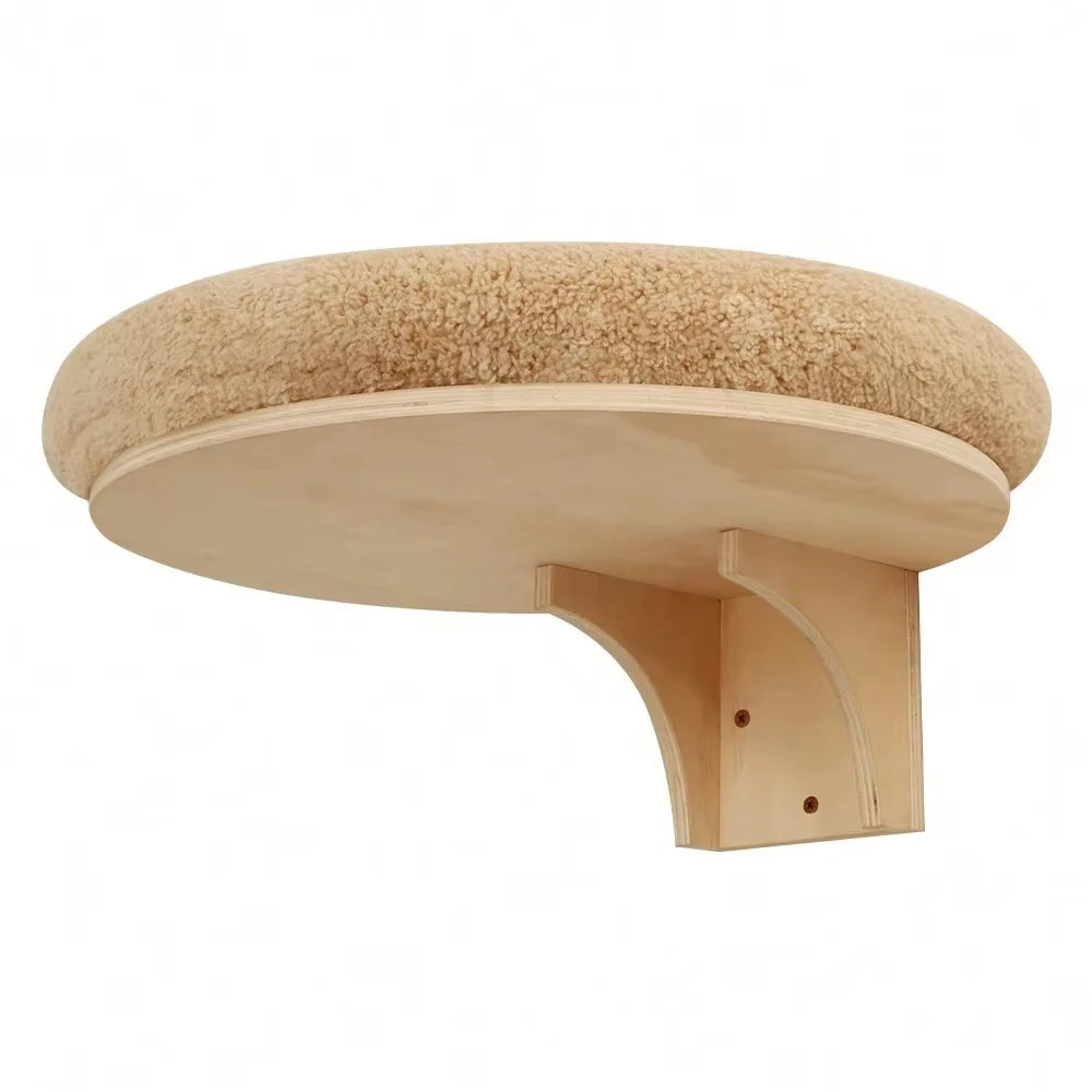 CWV Wall Mounted Wooden Cat Shelves Hammock Scratching Post