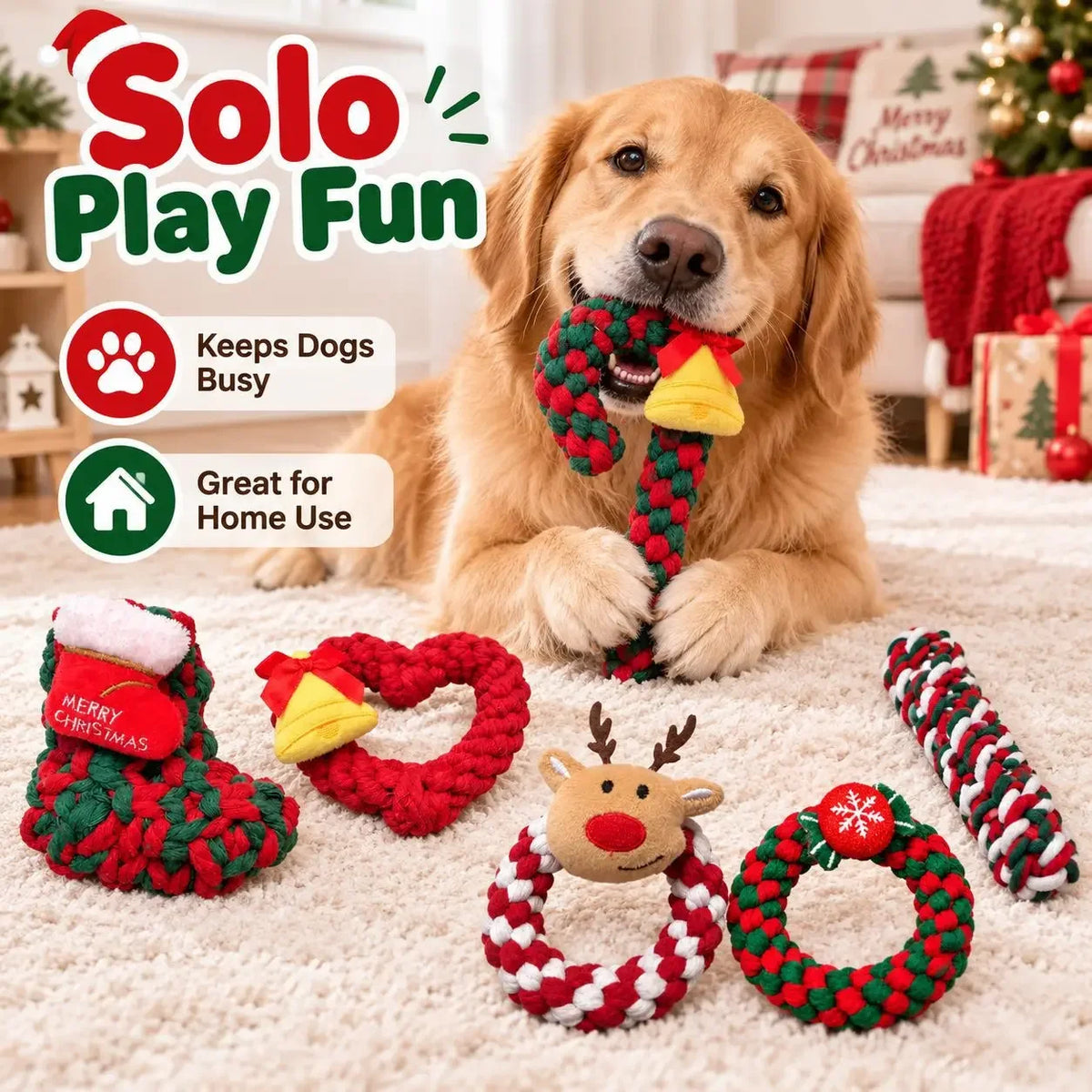 Durable Cotton Rope Dog Toy For Dental Hygiene And Playtime