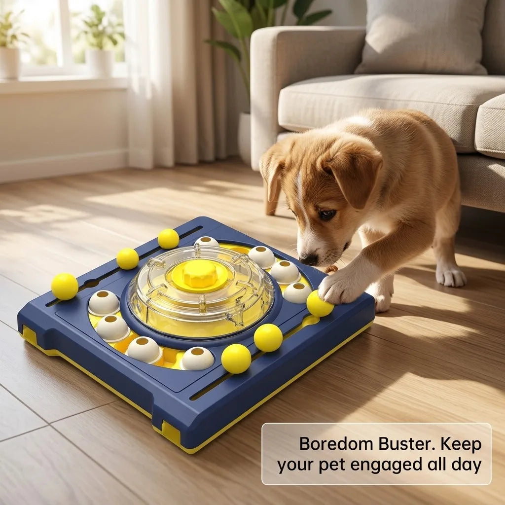 Interactive Dog Puzzle Turntable Treat Dispenser For Mental Stimulation