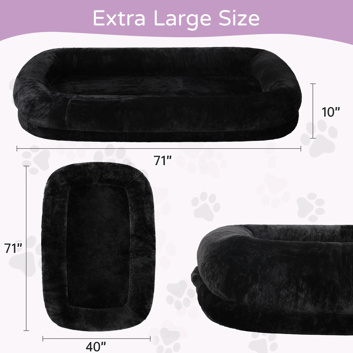 Orthopedic Faux Fur Pet Bed With Removable Cover For Adults