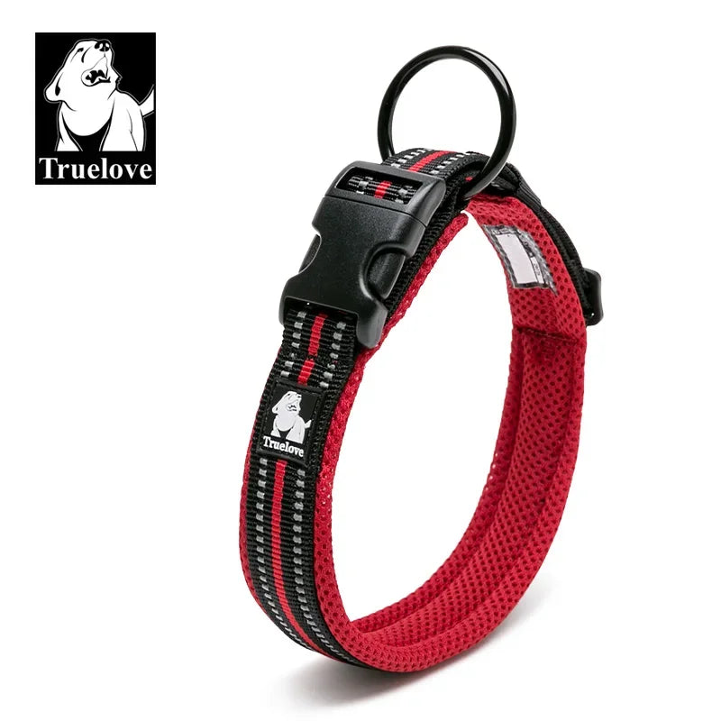 TrueLove Padded Reflective Nylon Adjustable Dog Cat Collar
