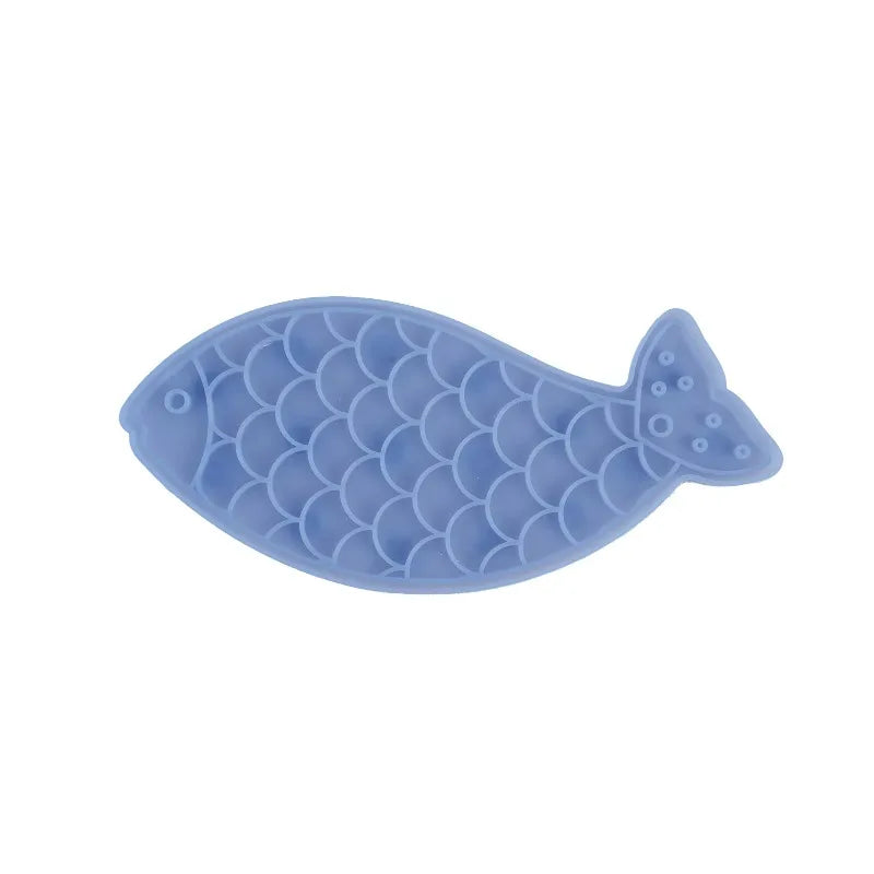 Silicone Fish Shaped Cat Lick Mat For Slower Mindful Feeding