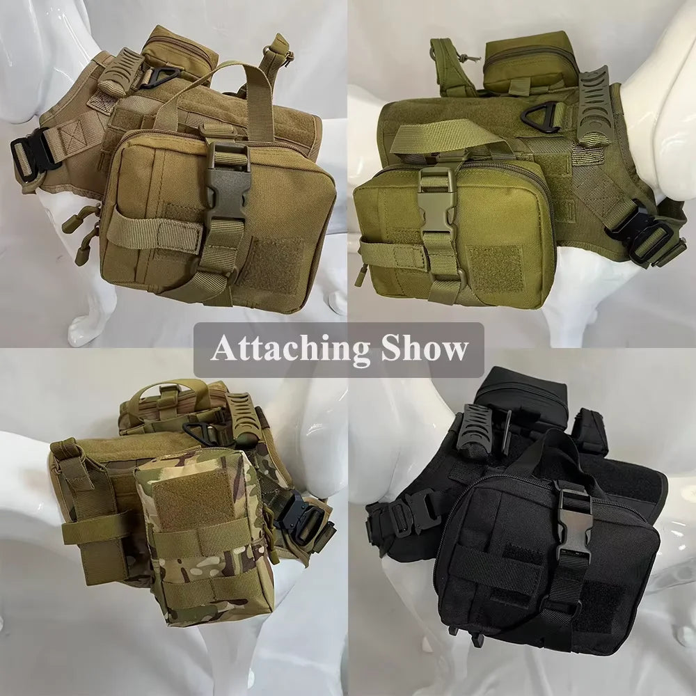 PetraVel Tactical Dog Molle Pouch Belt and Harness Set