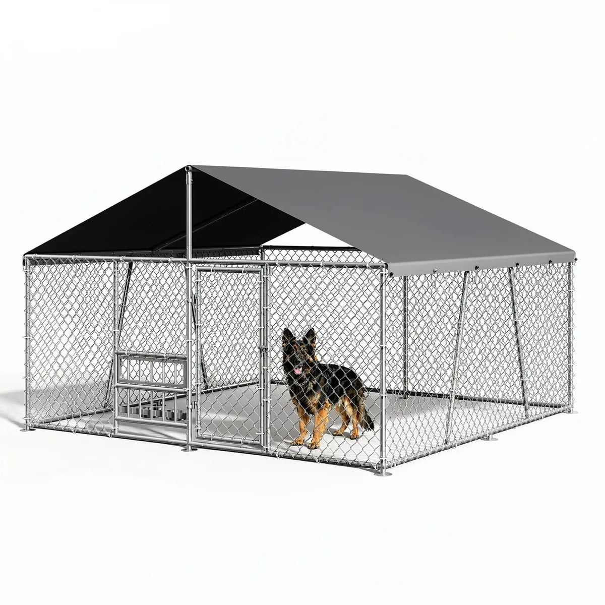 DishyKooker Heavy Duty Galvanized Steel Outdoor Dog Kennel
