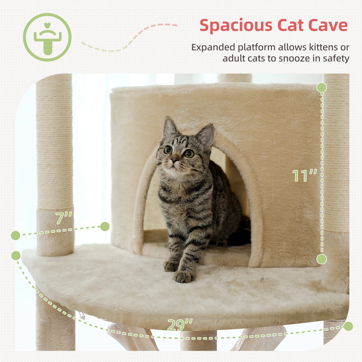PAWZ Road Adjustable Cat Tower With Durable Scratching Posts