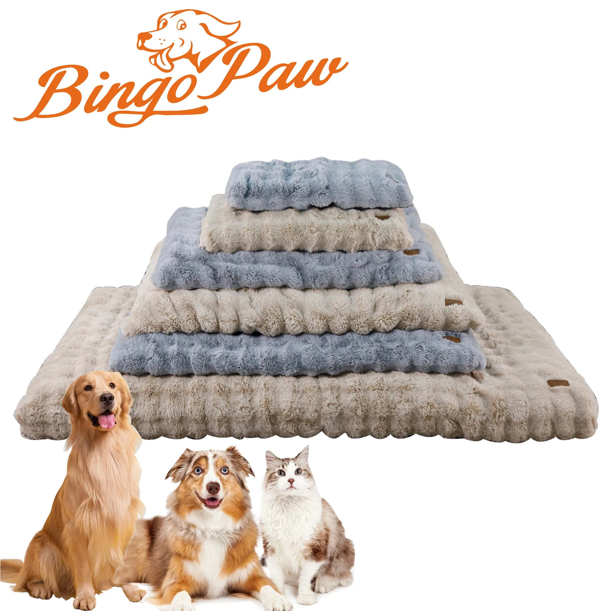 Bingopaw Ultra Soft Plush Dog Bed With Thick Comfort Foam