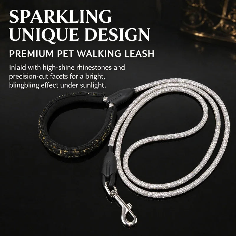 Jeweled Nylon Dog Leash With Comfortable Padded Handle