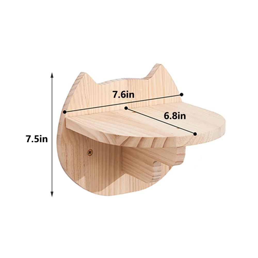 CWV Wall Mounted Cat Shelves With Moon Star Wooden Platforms