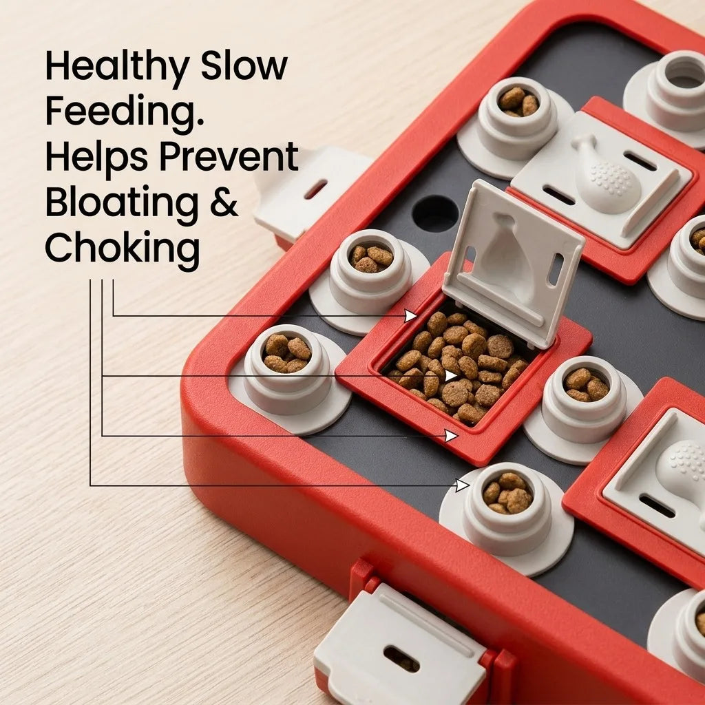 Interactive Dog Puzzle Feeder For Mental Stimulation And Treat Dispensing