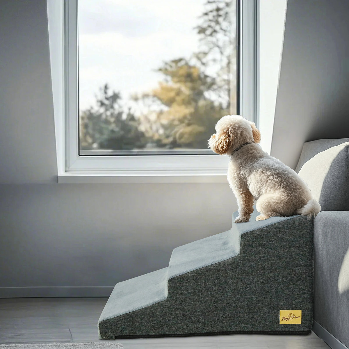 Safe High Density Foam Dog Stairs With Non Slip Cover
