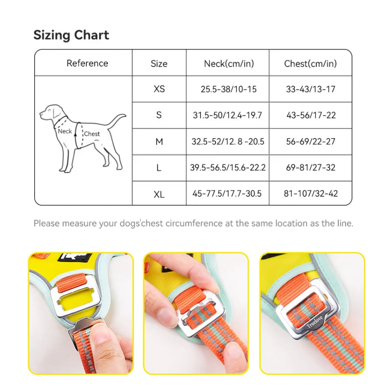 TrueLove Adjustable Reflective No Pull Dog Harness For Pets