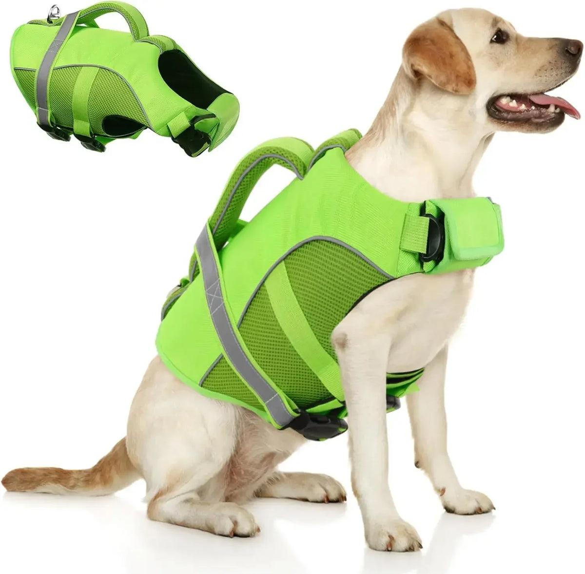 Professional Polyester Dog Life Vest With Secure Ergonomic Rescue Handle