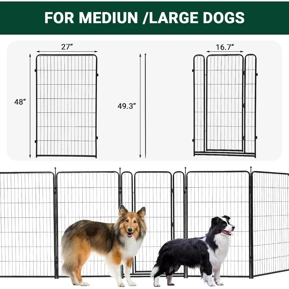 Garvee Metal Pet Fence Panels Stackable Indoor Cage Kit