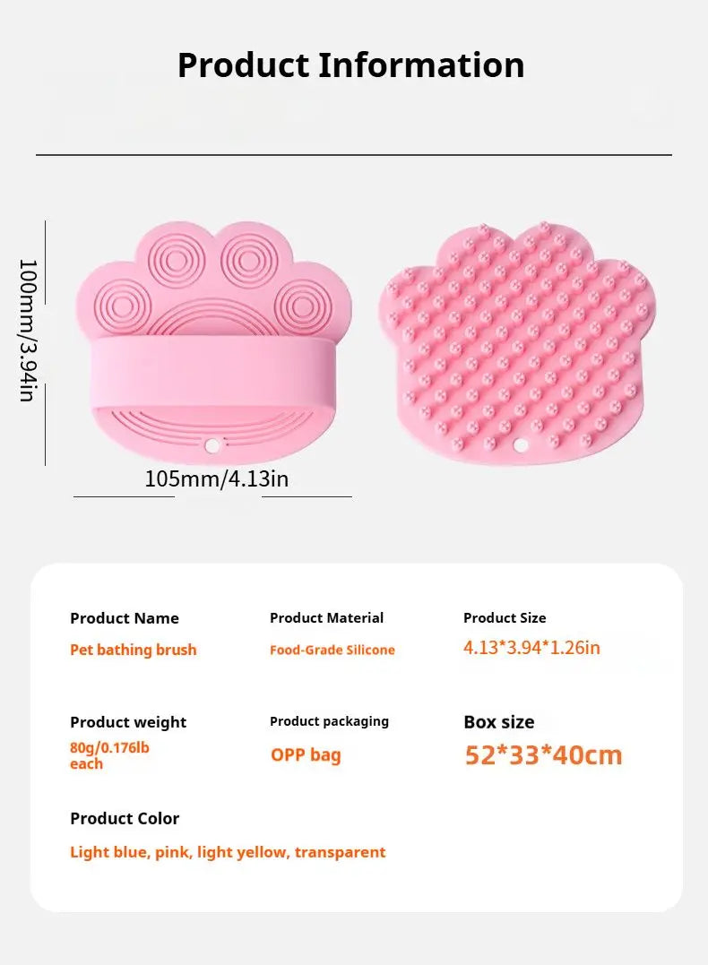 Premium Silicone Dog Bath Massage Brush For Gentle Pet Grooming