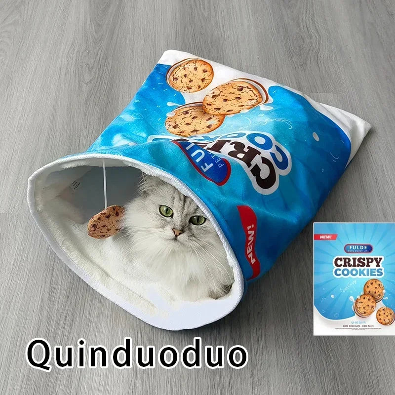 Collapsible Interactive Cat Tunnel Toy With Halloween Gourmet Patterns
