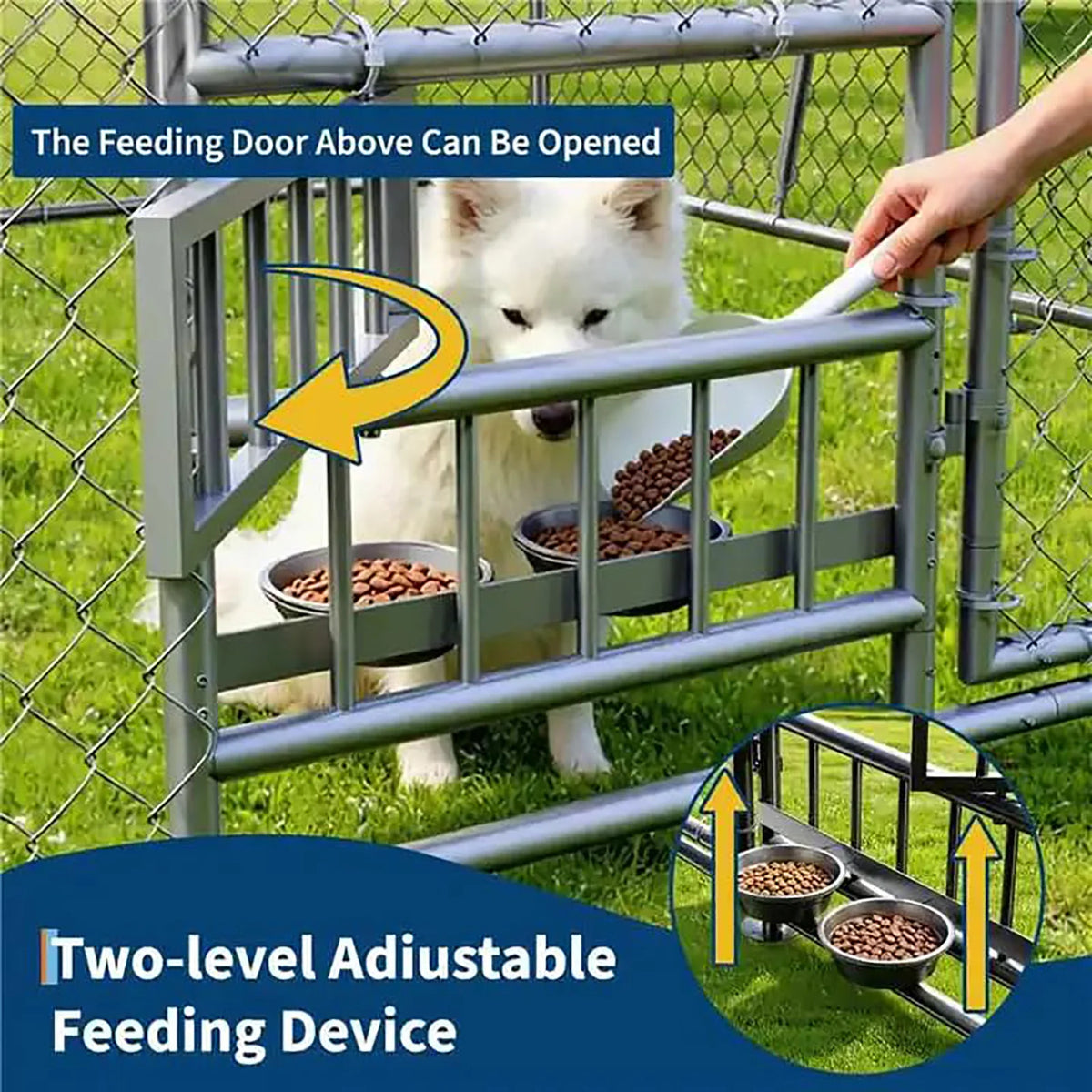 DishyKooker Heavy Duty Galvanized Steel Outdoor Dog Kennel