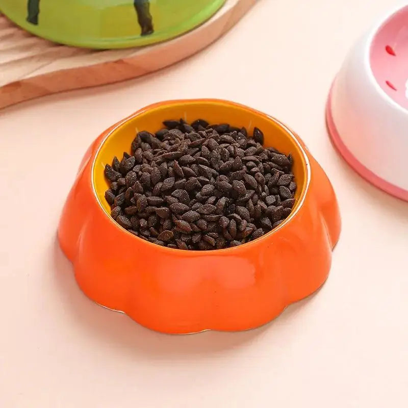 Cute Fruit Pet Ceramic Food Bowl For Cats And Dogs