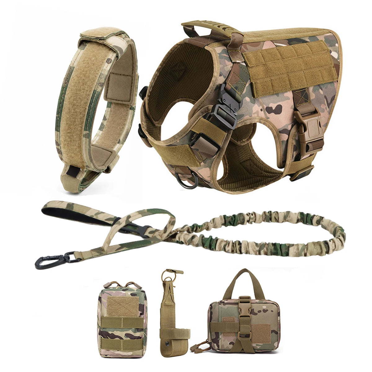 Petravel Tactical Dog Harness Padded Quick Release Molle Vest
