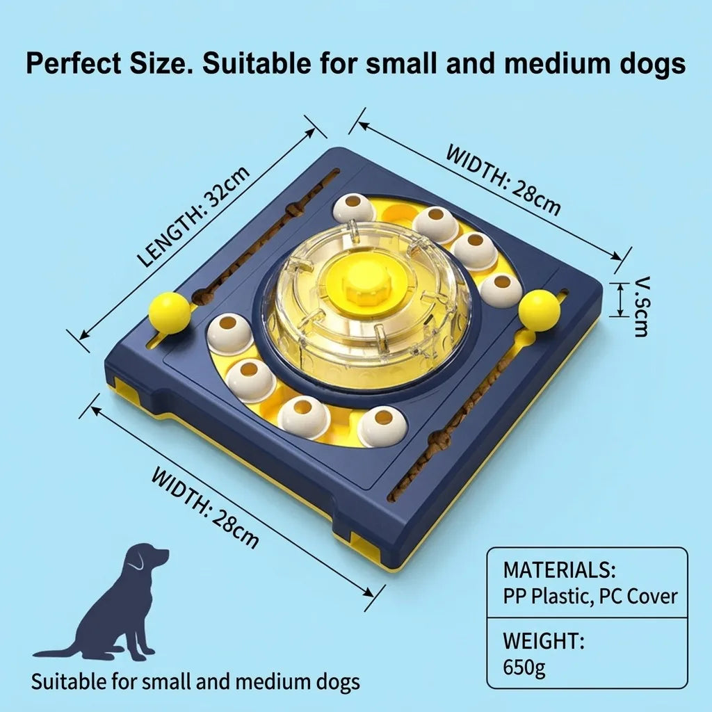 Interactive Dog Puzzle Turntable Treat Dispenser For Mental Stimulation