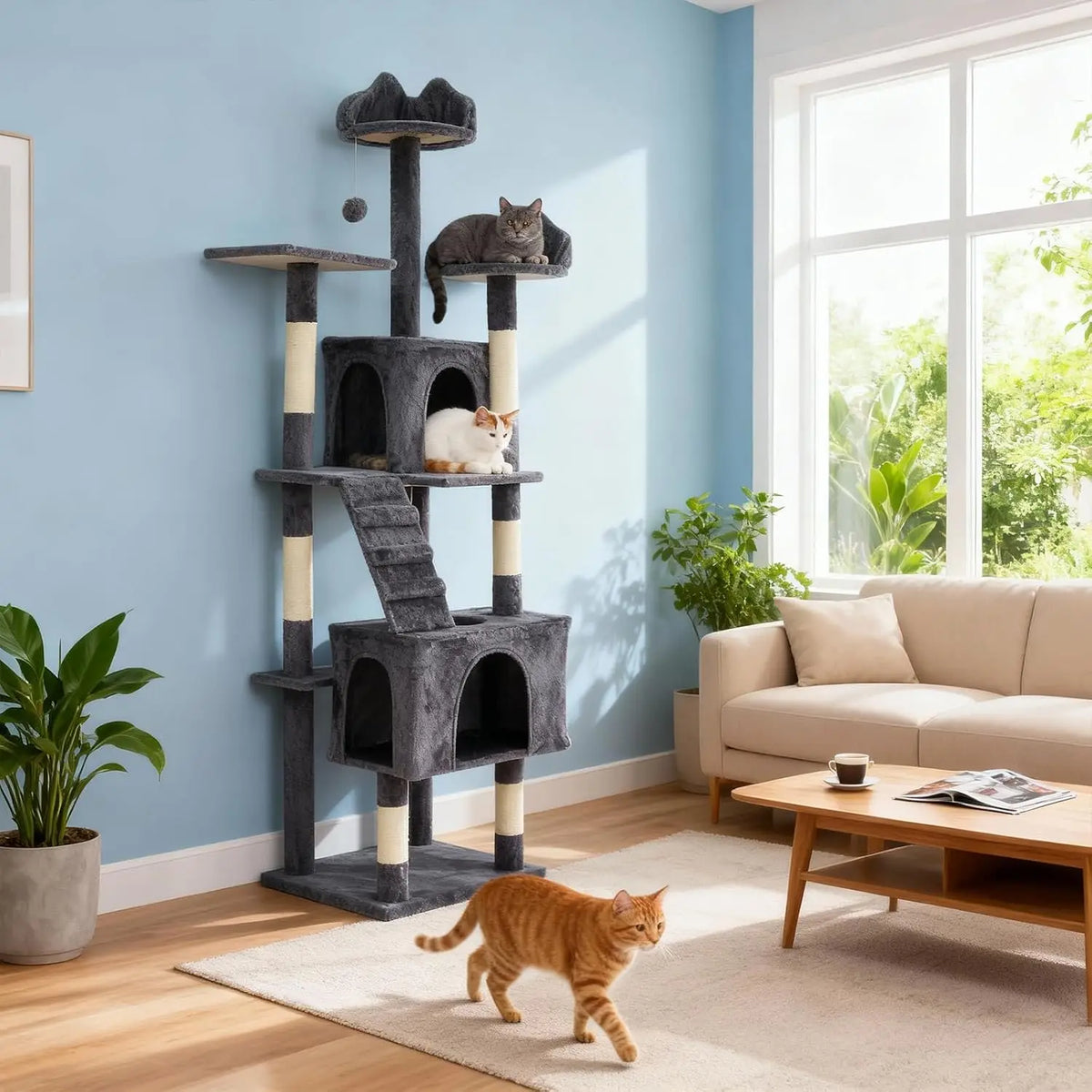 Garvee Heavy Duty Cat Tree Tower With Sisal Scratching Posts