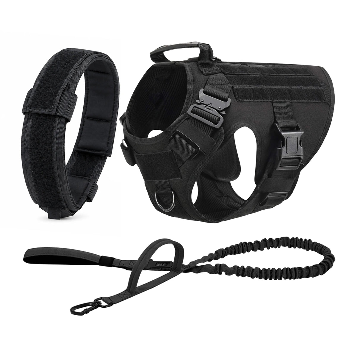 Petravel Tactical Dog Harness Padded Quick Release Molle Vest