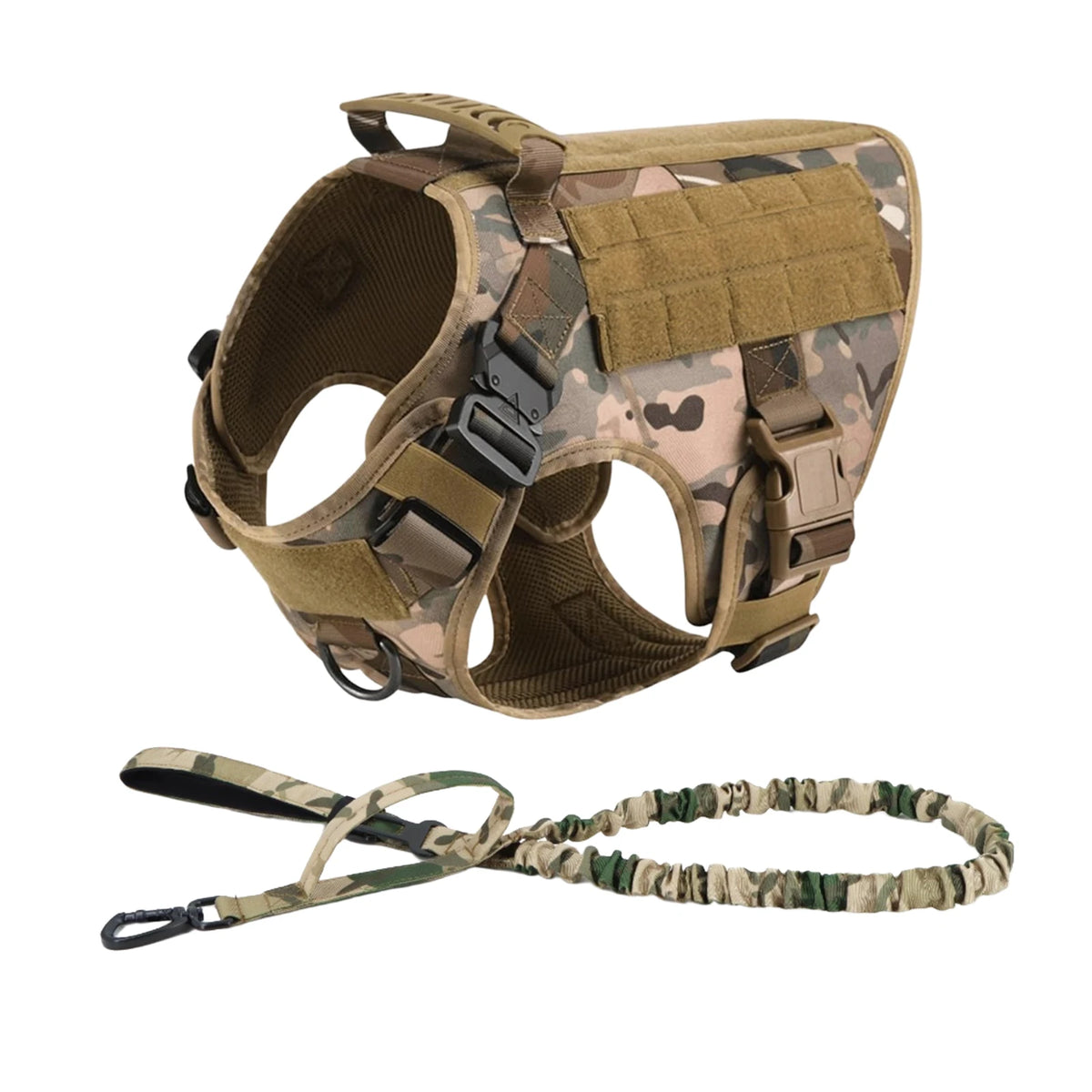 Petravel Tactical Dog Harness Padded Quick Release Molle Vest