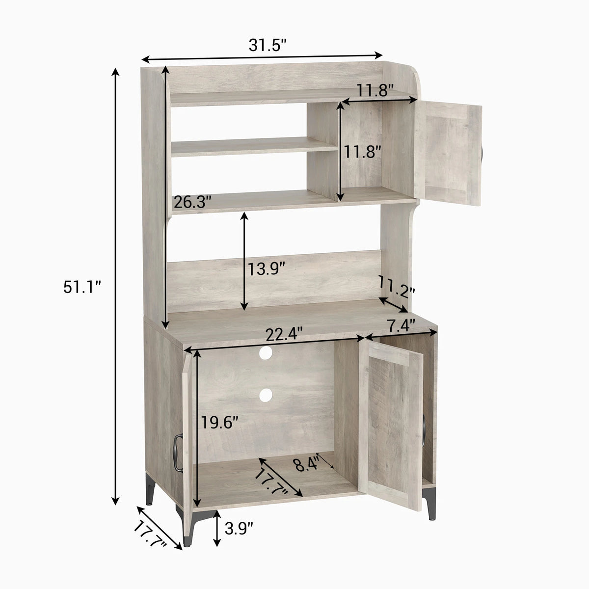 EliteZ Cat Litter Box Enclosure Cabinet With Storage