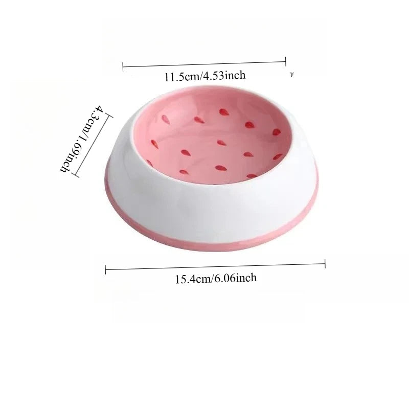 Cute Fruit Pet Ceramic Food Bowl For Cats And Dogs
