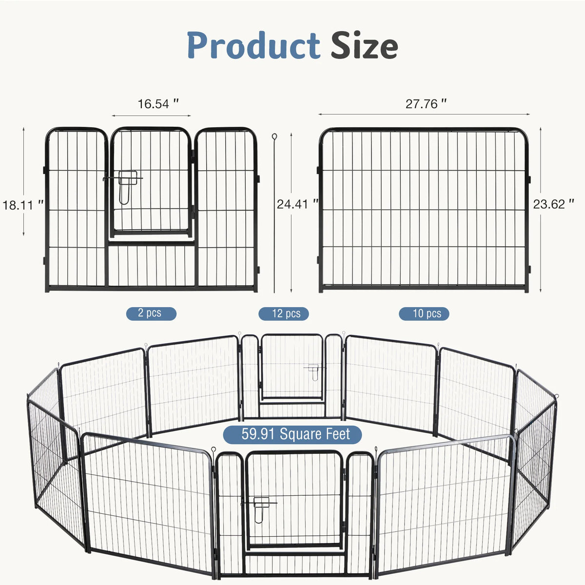 JHK Metal Foldable Pet Playpen For Yard And Outdoor Use