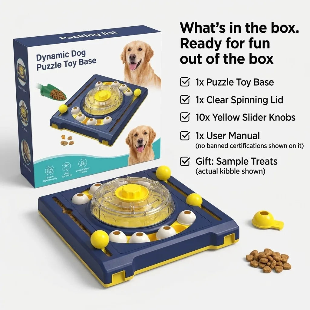 Interactive Dog Puzzle Turntable Treat Dispenser For Mental Stimulation