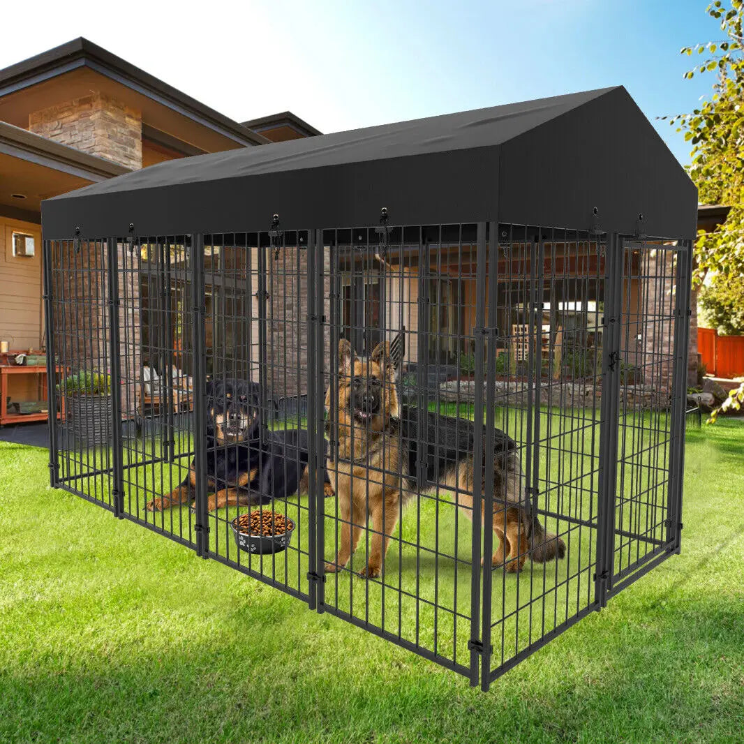 Premium Iron Outdoor Dog Cage With Roof Versatile Pet Playpen