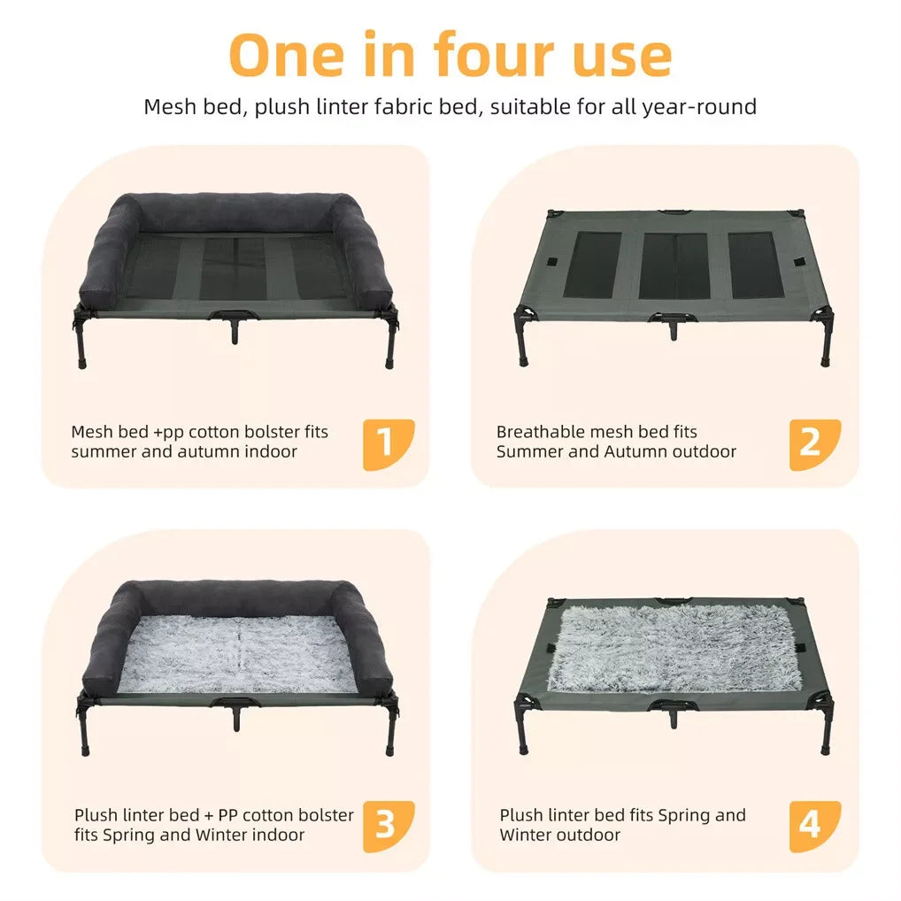 BINGOPAW Elevated Pet Cot With Breathable Cooling Mesh Top