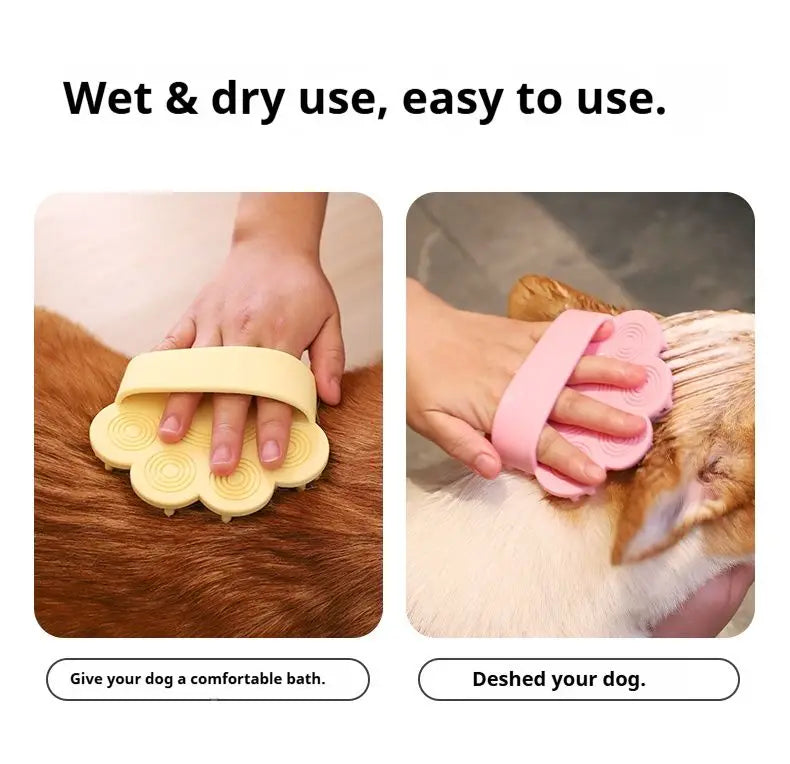 Premium Silicone Dog Bath Massage Brush For Gentle Pet Grooming