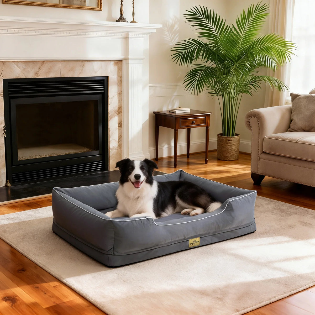 Bingopaw Orthopedic Pet Bed With Removable Washable Cover And Bolsters