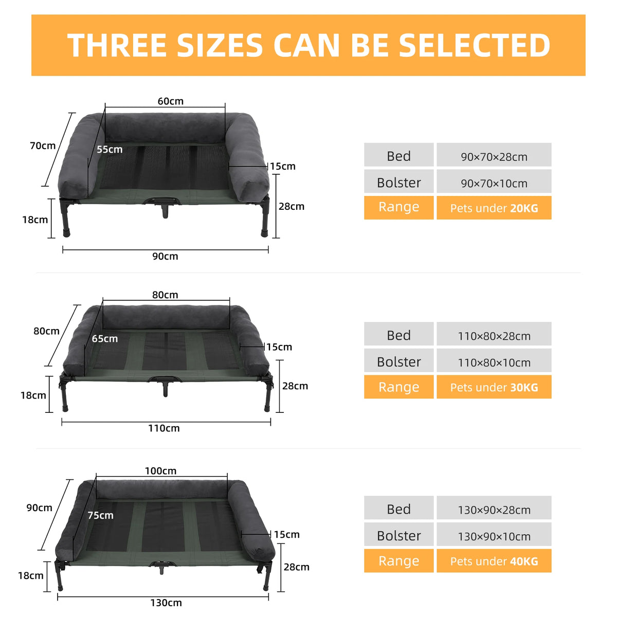 Bingopaw Elevated Pet Dog Bed With Breathable Mesh Cooling Design