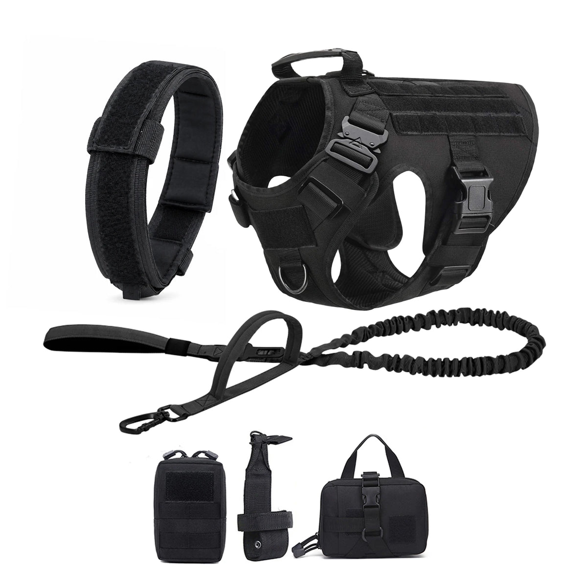 Petravel Tactical Dog Harness Padded Quick Release Molle Vest