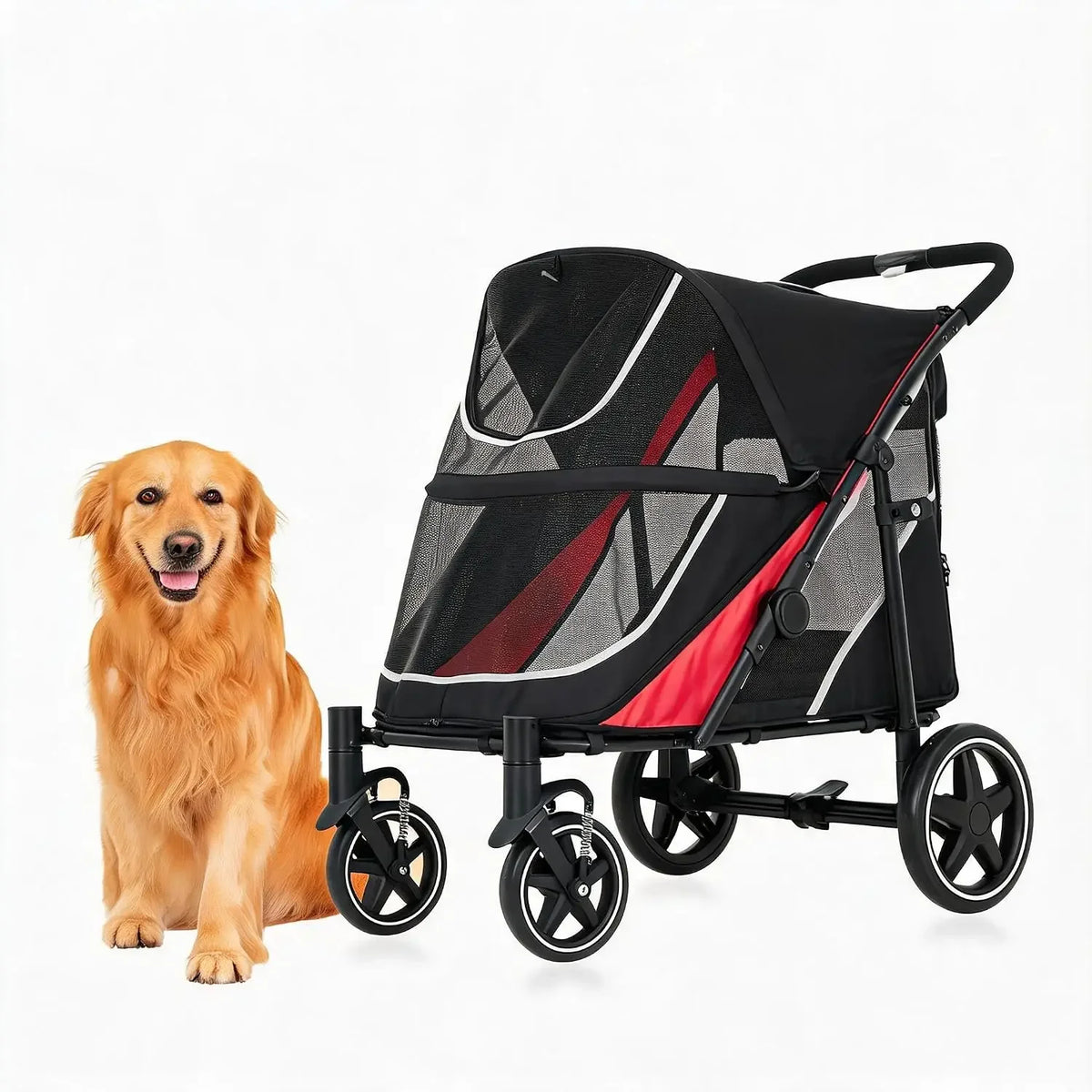 Garvee Heavy Duty Foldable Large Dog Stroller With Mesh Ventilation