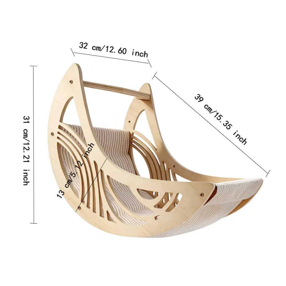 CWV Wall Mounted Cat Shelves With Moon Star Wooden Platforms