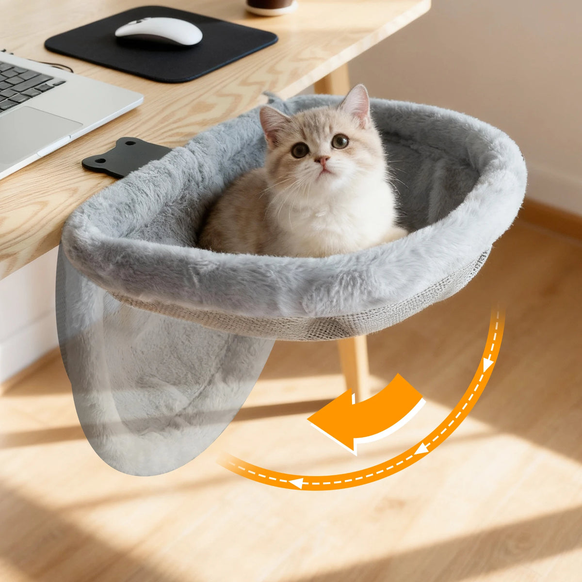 CWV Foldable Semi Circular Cat Desk Bed Hammock Perch