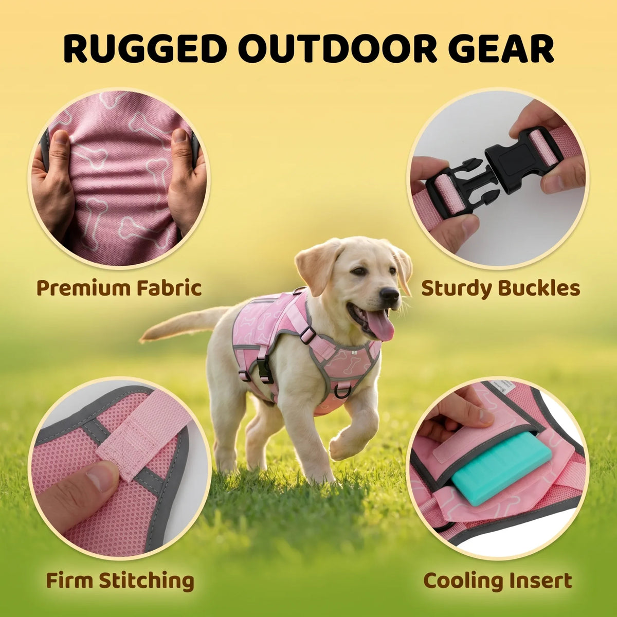 Pet Dog Cooling Vest Harness Jacket For Outdoor Walking
