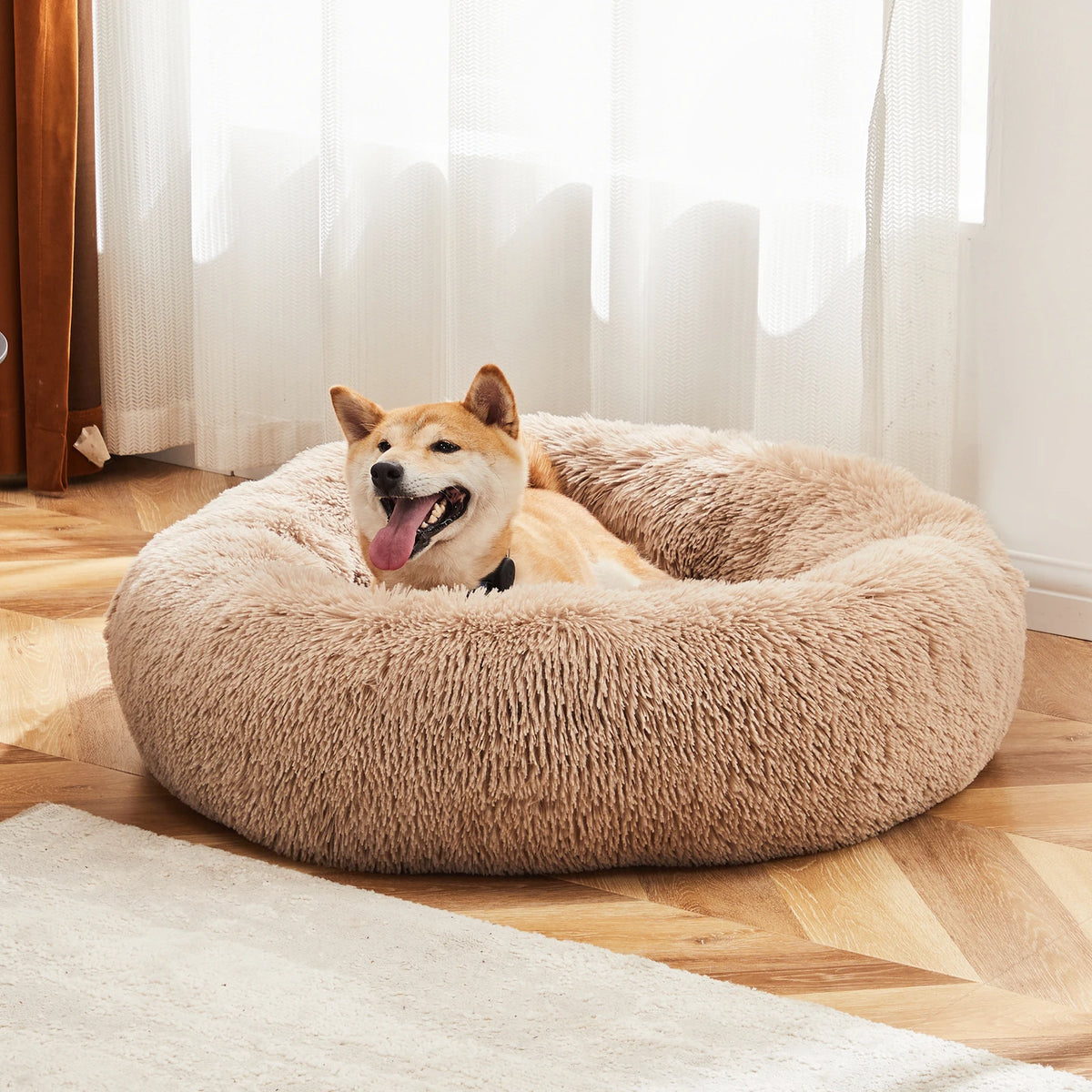 JHK Premium Calming Dog Bed With Soft Washable Faux Fur