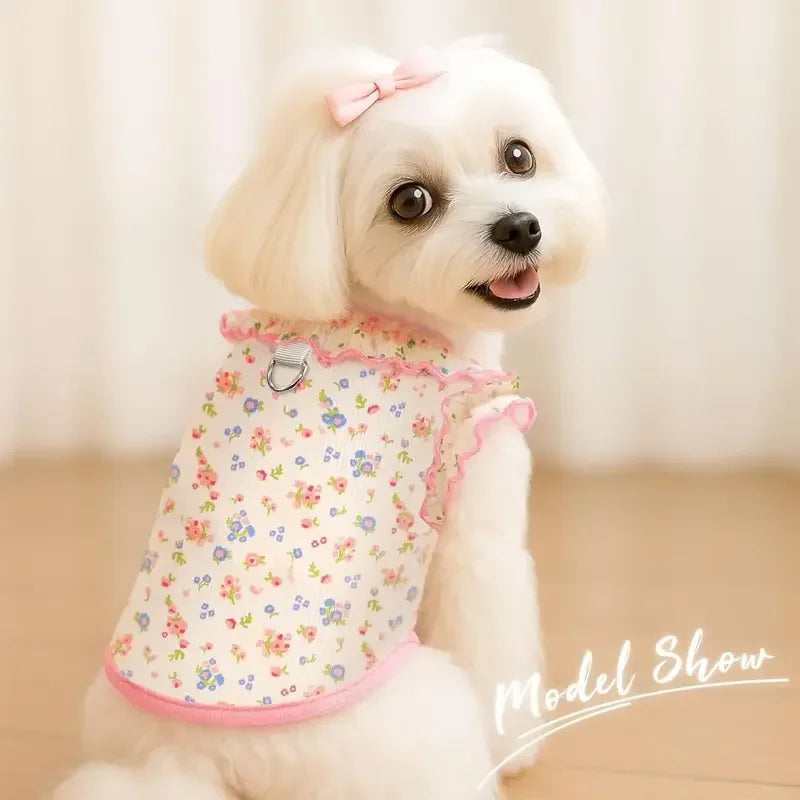 Breathable Summer Ruffle Sleeve Shirt For Small Pets