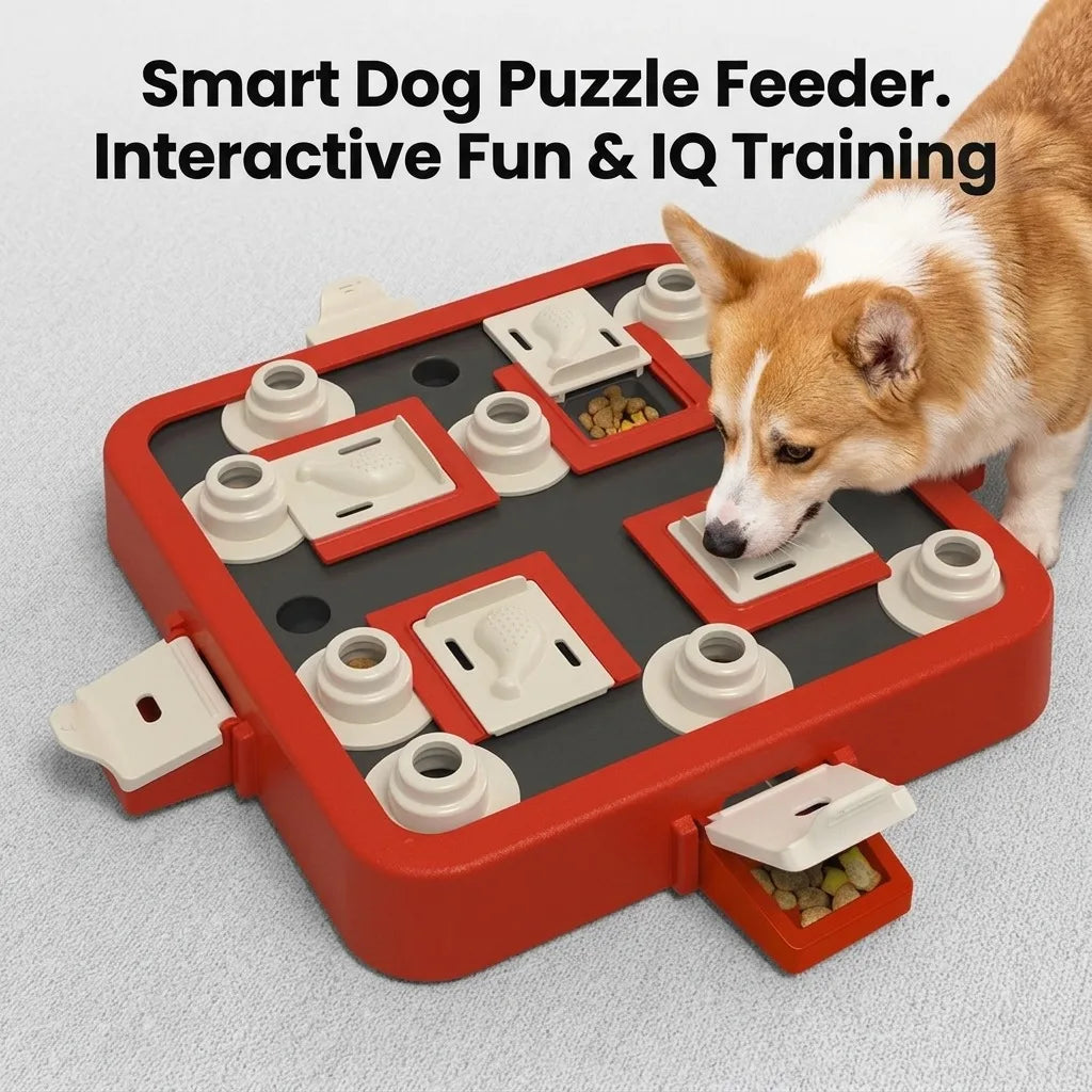 Interactive Dog Puzzle Feeder For Mental Stimulation And Treat Dispensing