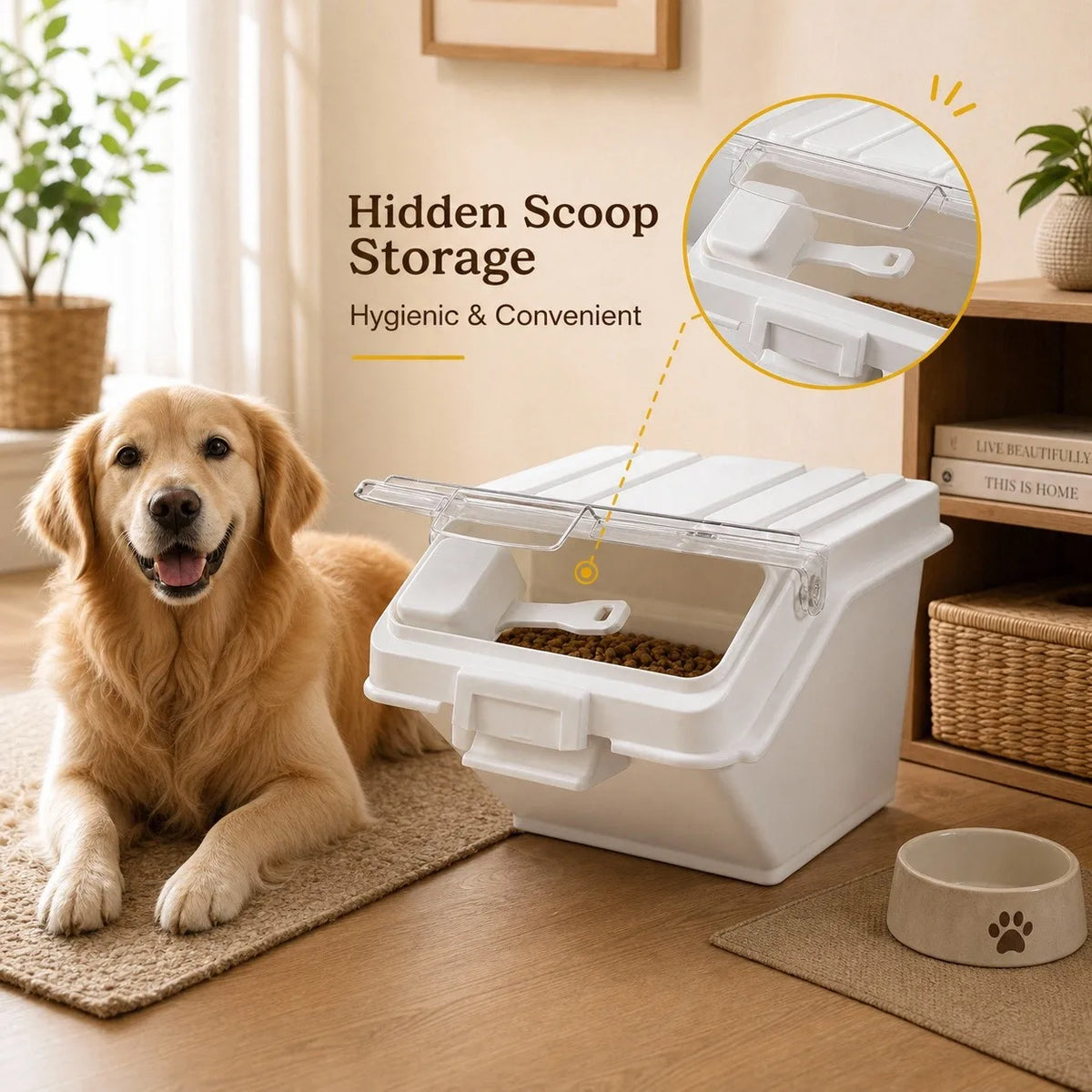 Premium Airtight Dog Food Storage Container With Scoop